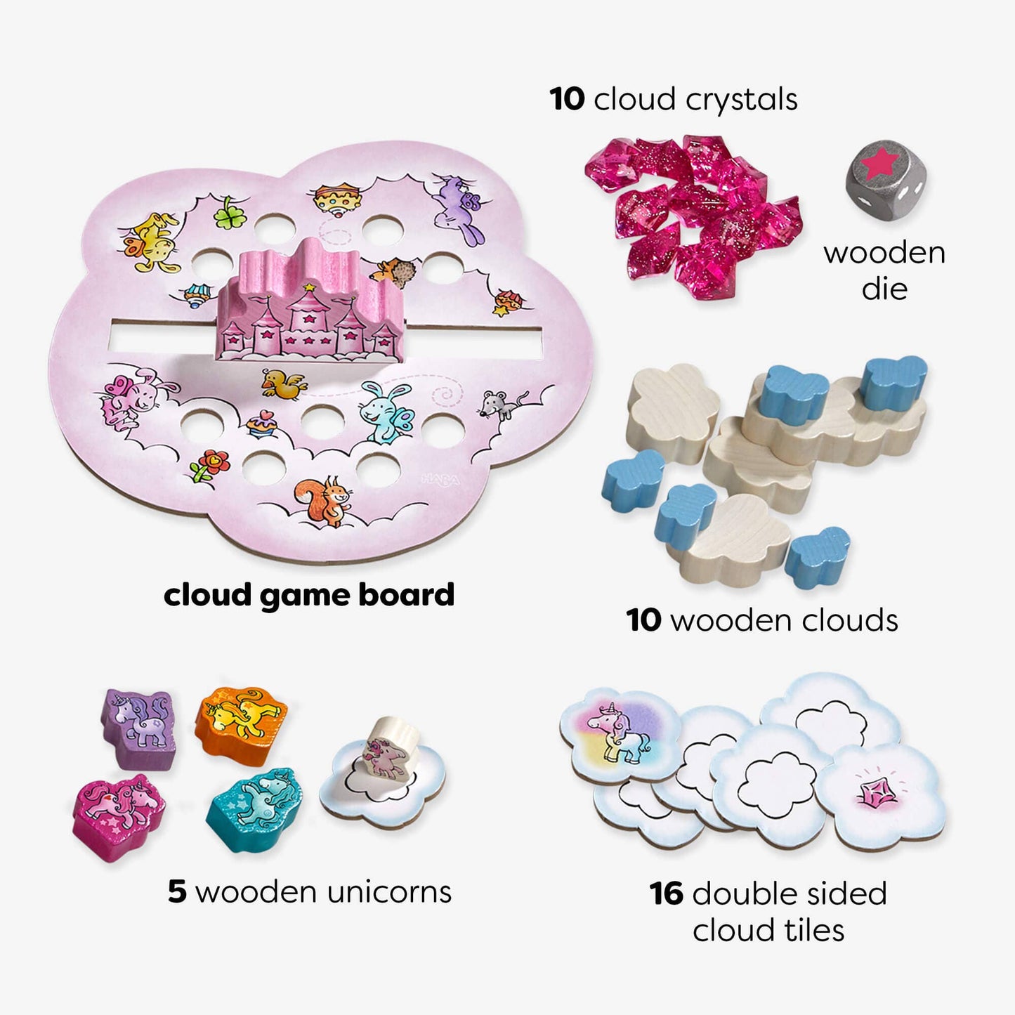 HABA USA - Unicorn Glitterluck – Cloud Stacking