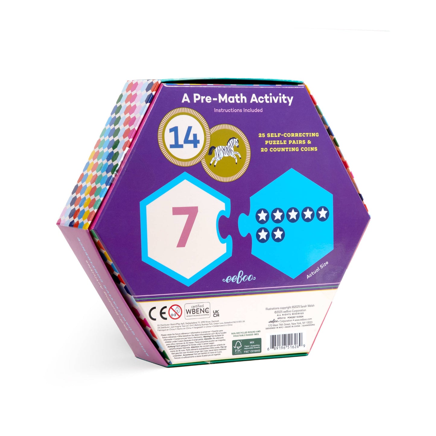 eeBoo - Numbers Hexagon Puzzle Pairs