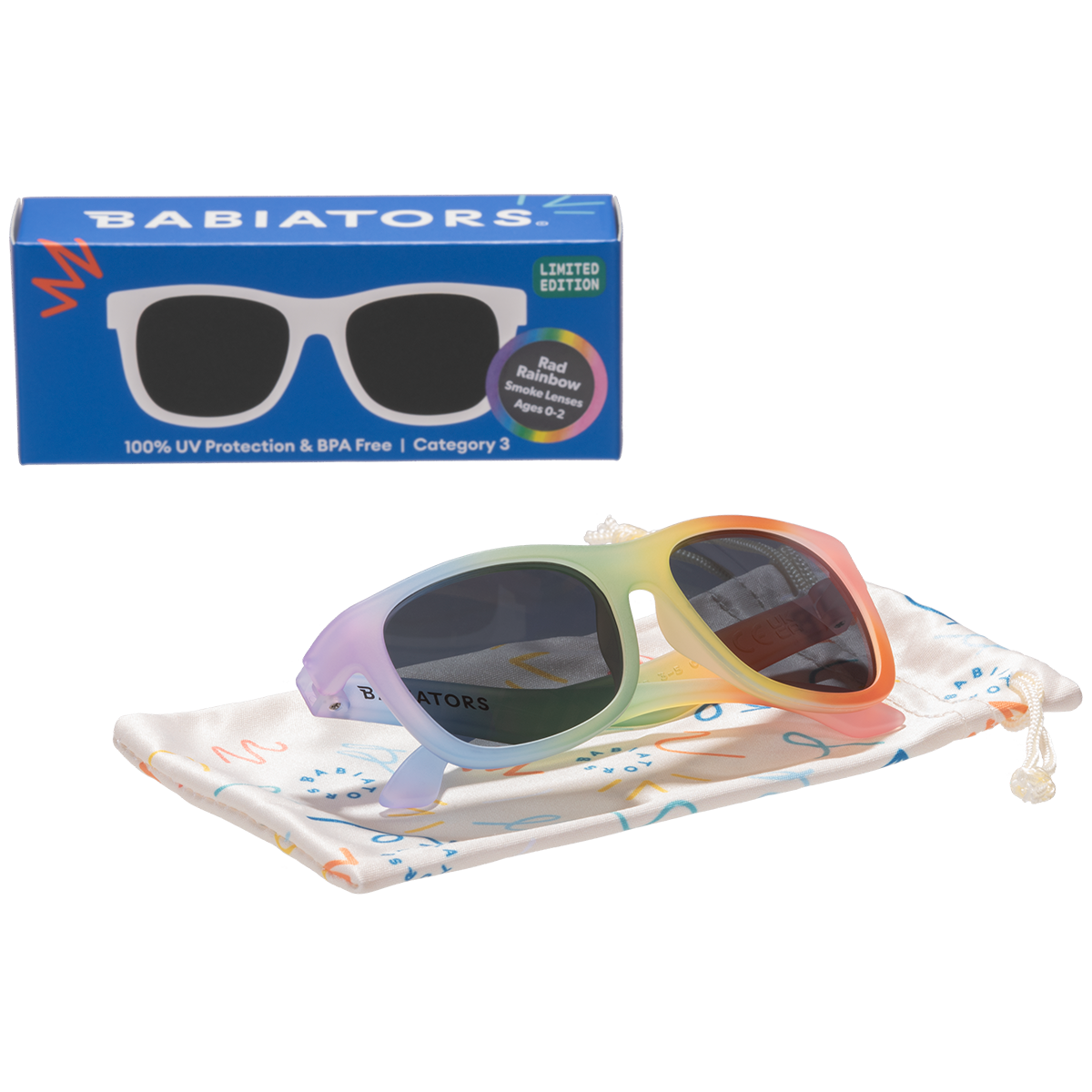 Babiators - Limited Edition - Baby and Kids Rad Rainbow Navigator: Ages 3-5