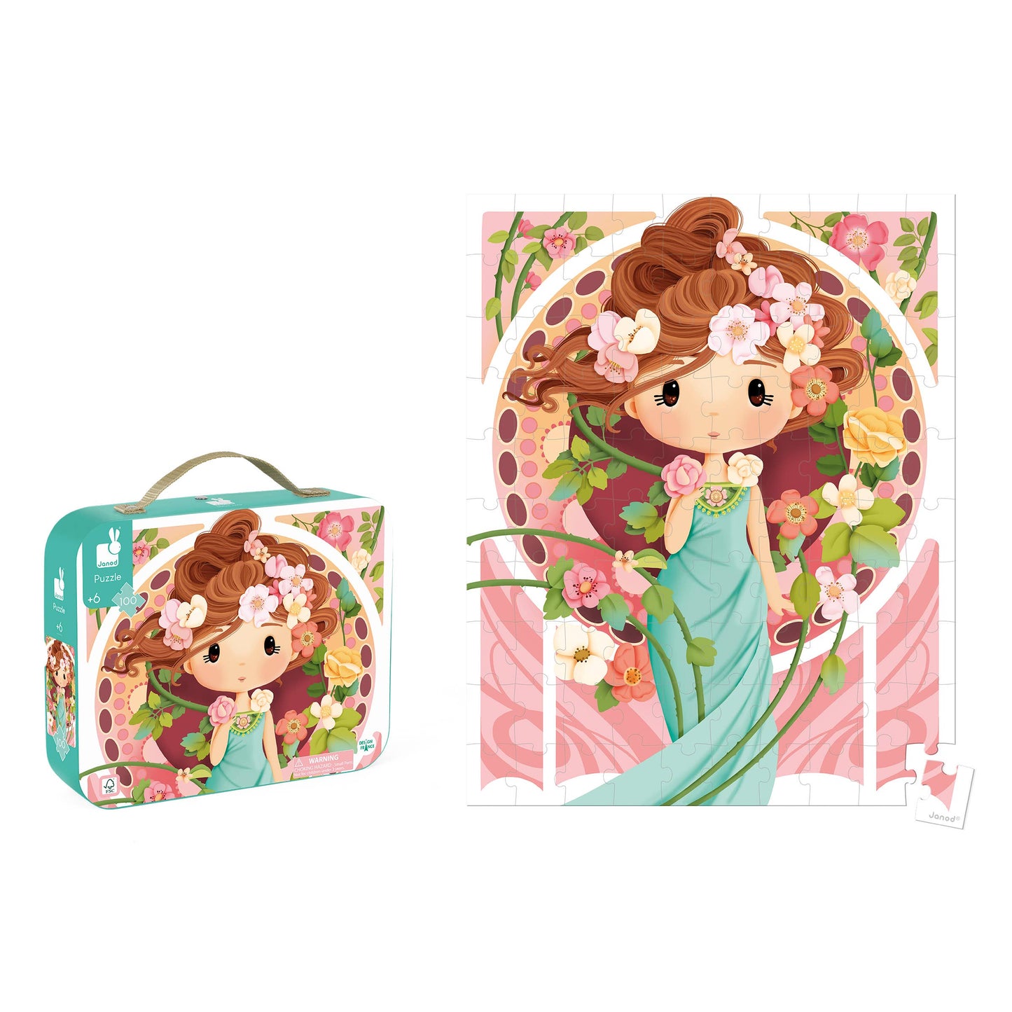 Janod - Puzzle - Inspired by Mucha - 100 Pcs