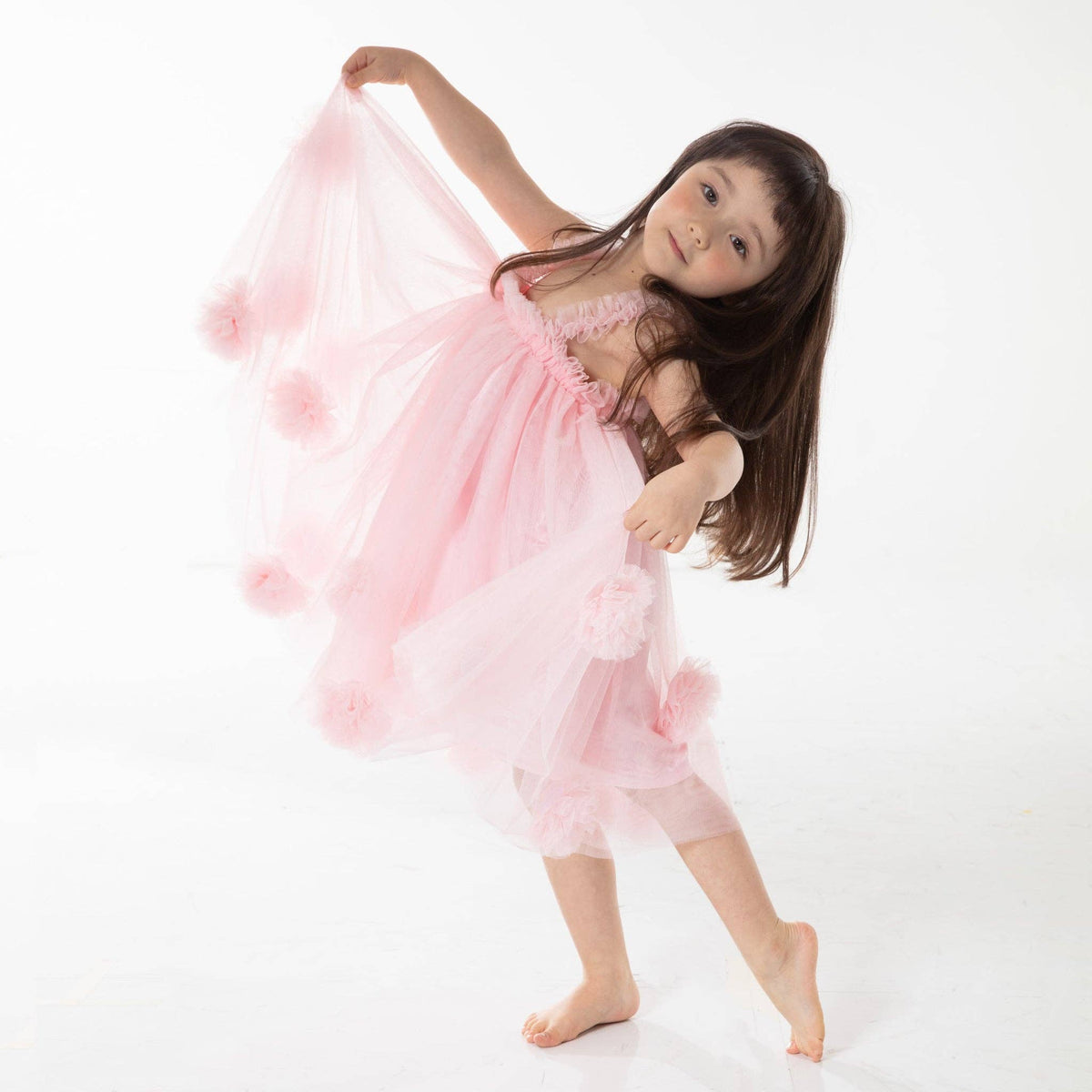 Petite Hailey - PomPom Tutu Dress: Pink / 1-2