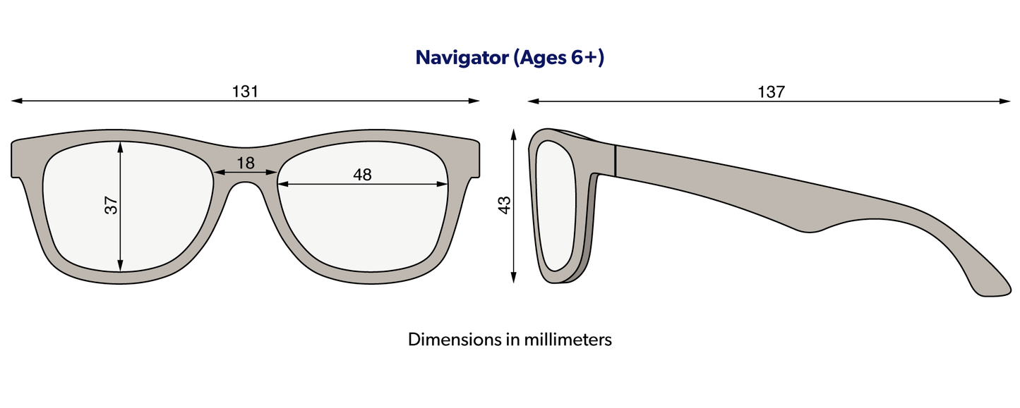 Babiators - Babiators Blue Light Glasses Navigator: Ages 6+ / Black Ops Black