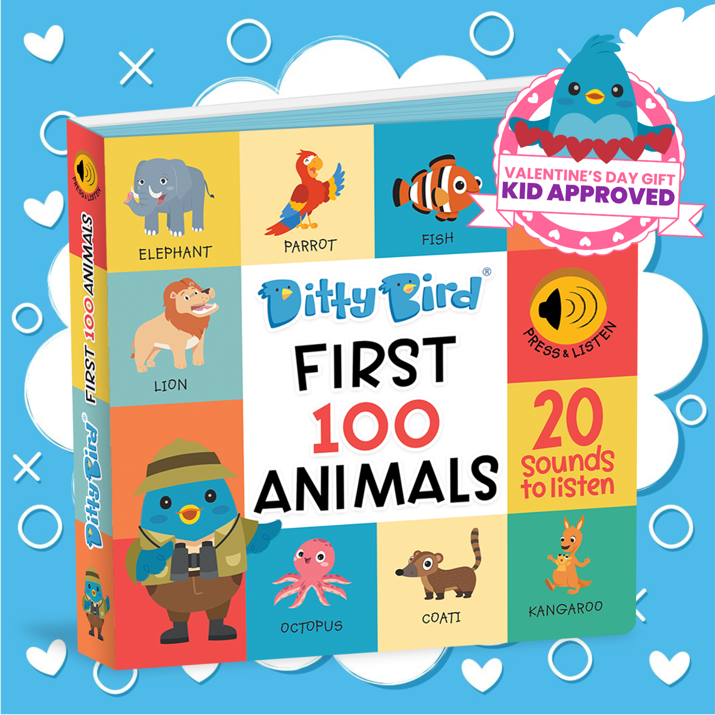 Ditty Bird - Ditty Bird Baby Book - Best toys - First 100 Animals