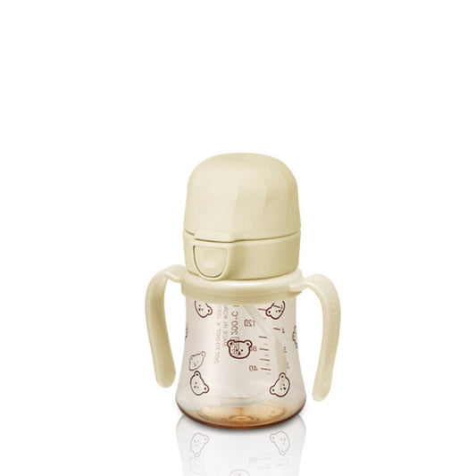 Grosmimi (zezebaebae) - Grosmimi PPSU Straw Cup with Flip Top & Weight - 6oz (200ml): Bear_Butter