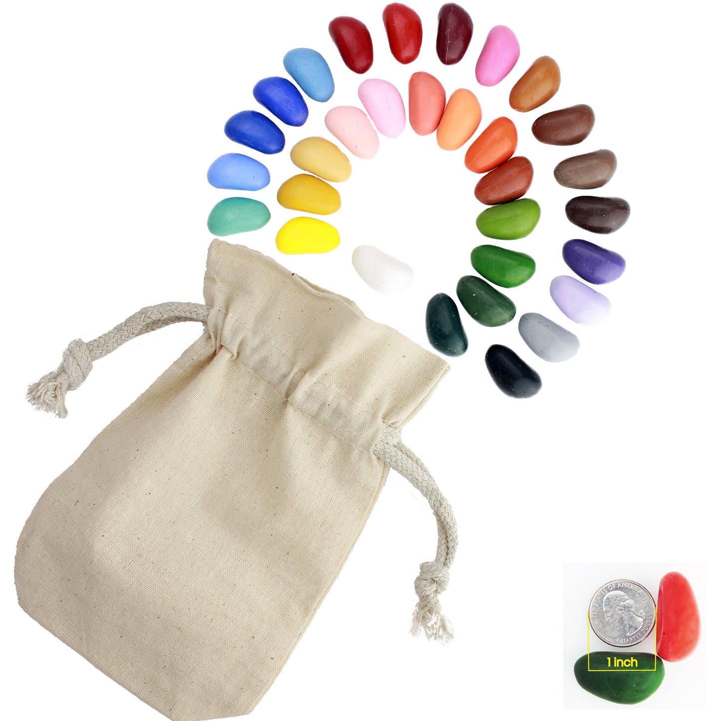 Crayon Rocks - 32 Colors in a Muslin Bag