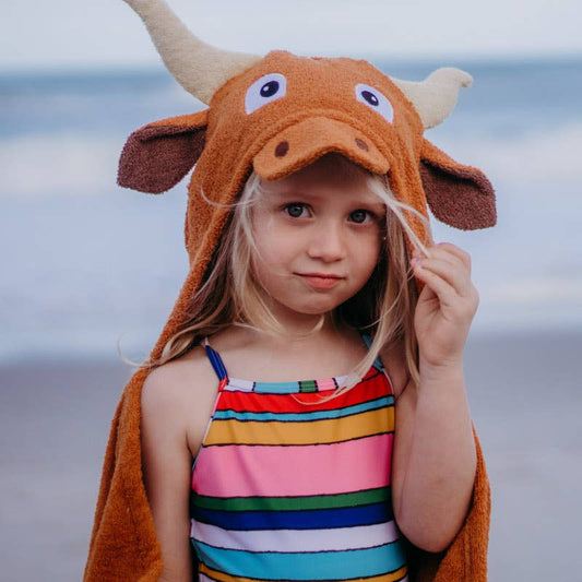 Yikes Twins - Longhorn hooded towel for toddlers ages 2 to 8 years old