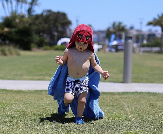 Yikes Twins - Superhero Hooded Towel for toddlers ages 2 to 8 years old