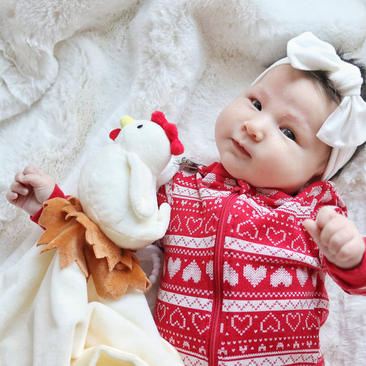 Yikes Twins - Chicken Lovey security blanket for travel and bedtime