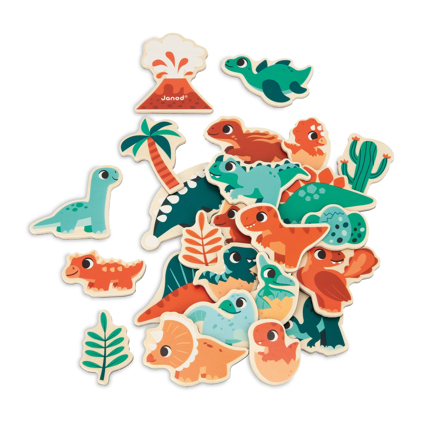 Janod - Dino - Dino Magnets - 24 Pieces..